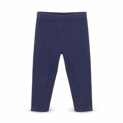 Front view of m girls’ blue jogger trousers, size 12-18, months - legging