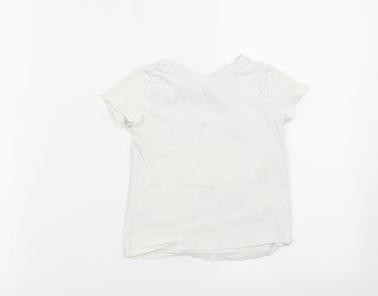 Nutmeg Girls White   Basic T-Shirt Size 2-3 Years