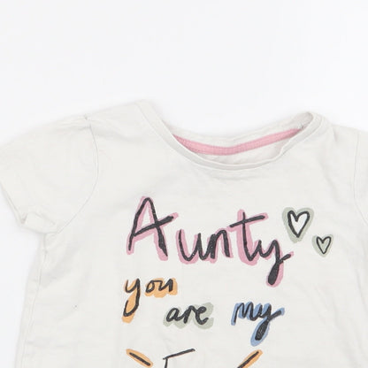 Nutmeg Girls White   Basic T-Shirt Size 2-3 Years