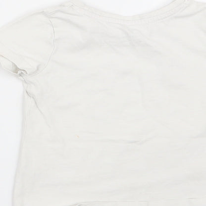 Nutmeg Girls White   Basic T-Shirt Size 2-3 Years