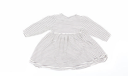 M&S Girls Multicoloured Striped  Fit & Flare  Size 9-12 Months