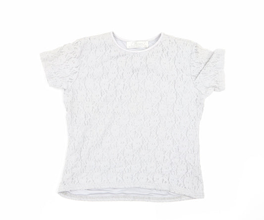 Womens UK Size M Preworn Grey Basic T-Shirt