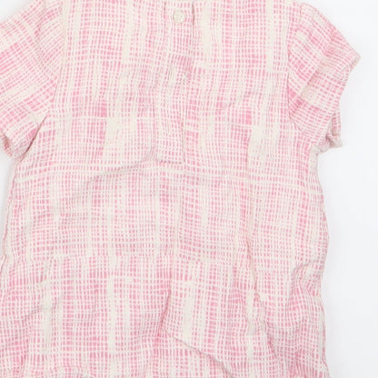 M&S Girls Pink Geometric  Basic T-Shirt Size 9-12 Months