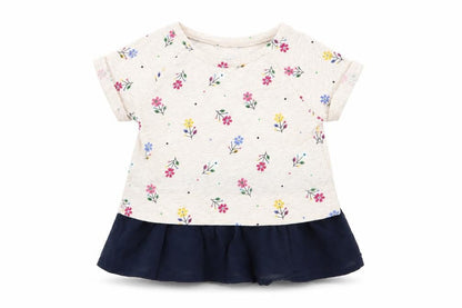 Gap Girls Beige Floral  Basic T-Shirt Size 2 Years