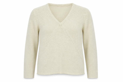 Diane & White Womens Ivory  Knit Pullover Jumper Size M