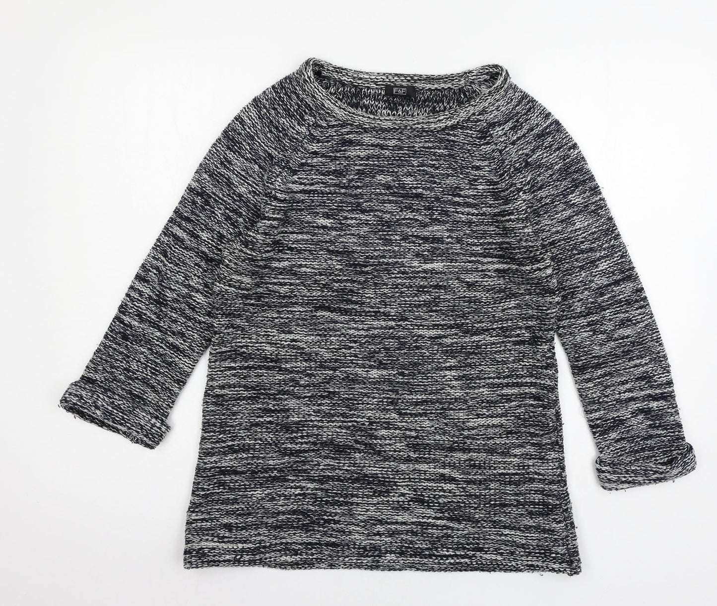 F&F Womens Blue Striped Knit Pullover Jumper Size 10