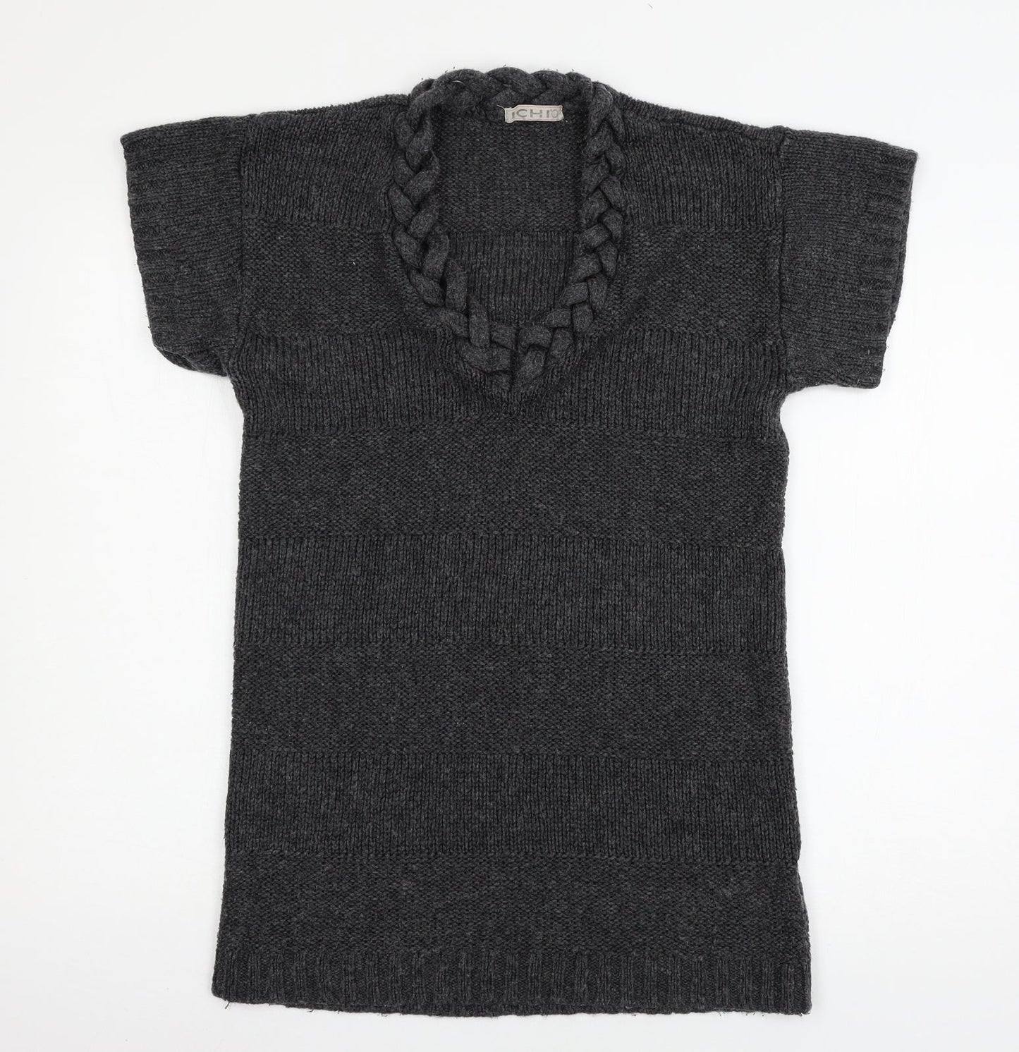 Womens UK Size S ICHI Grey Pullover Jumper