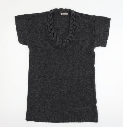 Womens UK Size S ICHI Grey Pullover Jumper