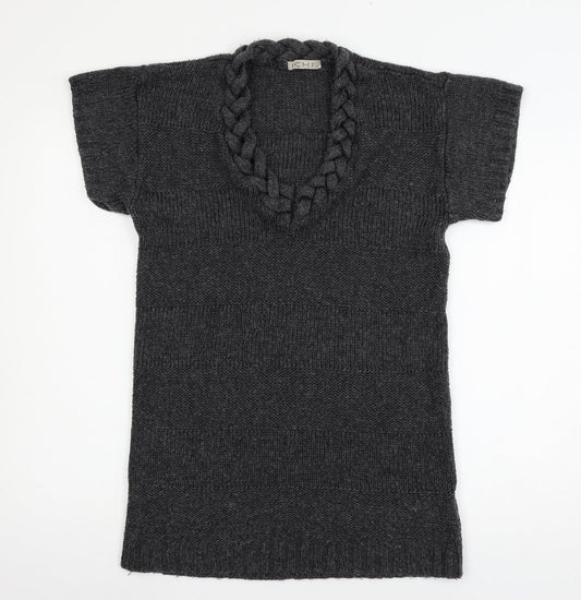 Womens UK Size S ICHI Grey Pullover Jumper