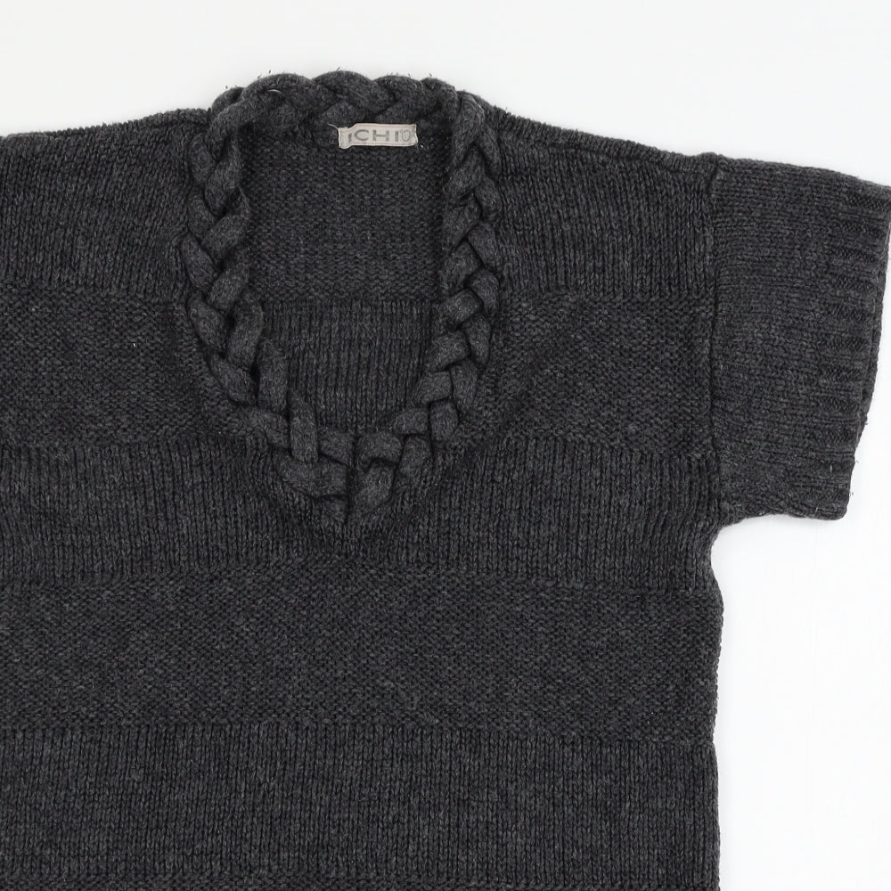 Womens UK Size S ICHI Grey Pullover Jumper