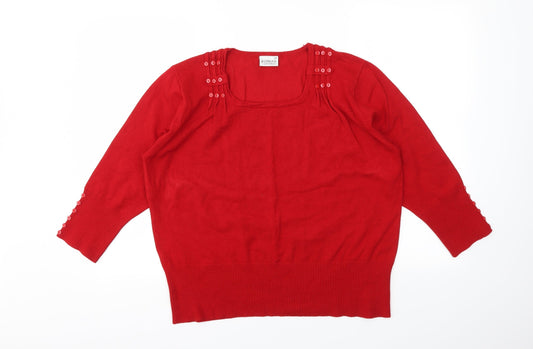 Womens UK Size 20 Roman Red Pullover Jumper