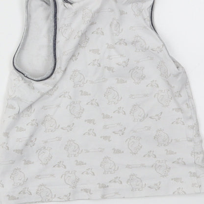 TU Boys Grey Animal Print  Basic T-Shirt Size 2-3 Years