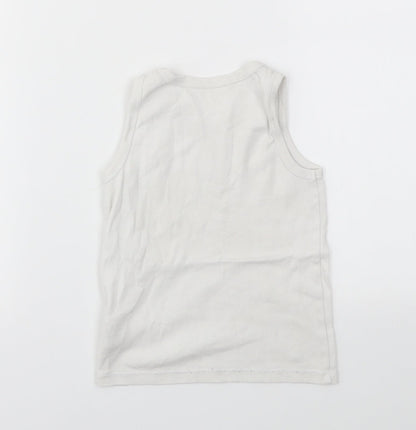 CARS Boys White   Basic T-Shirt Size 3-4 Years