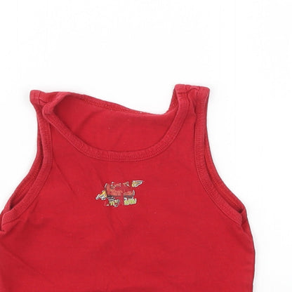 Primark Boys Red   Basic T-Shirt Size 3-4 Years