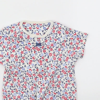 M&S Girls Multicoloured Floral  Babygrow One-Piece Size 6-9 Months