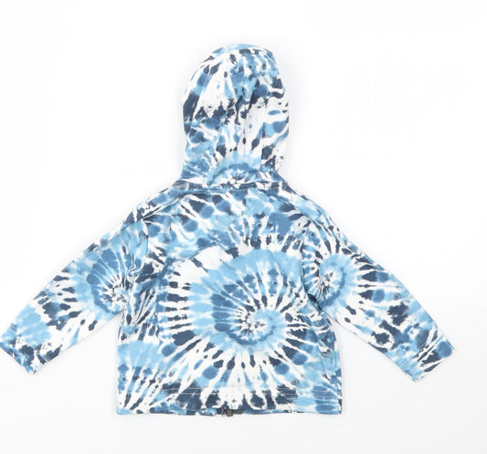 Nutmeg Girls Blue Geometric  Full Zip Jumper Size 3-6 Months