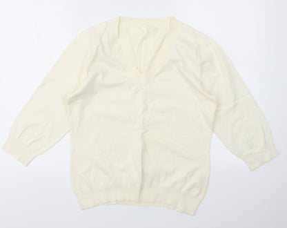 Womens UK Size M Preworn Ivory Pullover Jumper