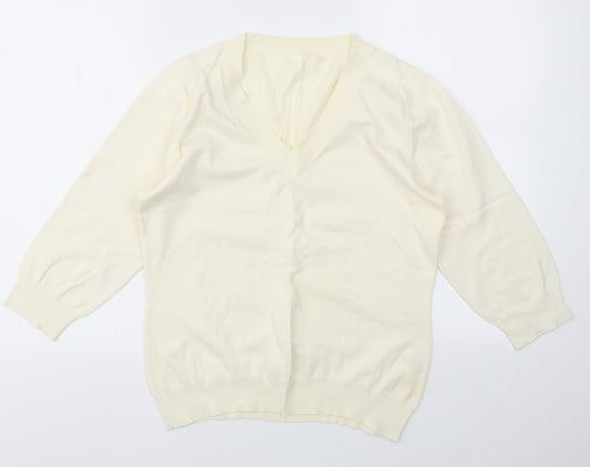 Womens UK Size M Preworn Ivory Pullover Jumper