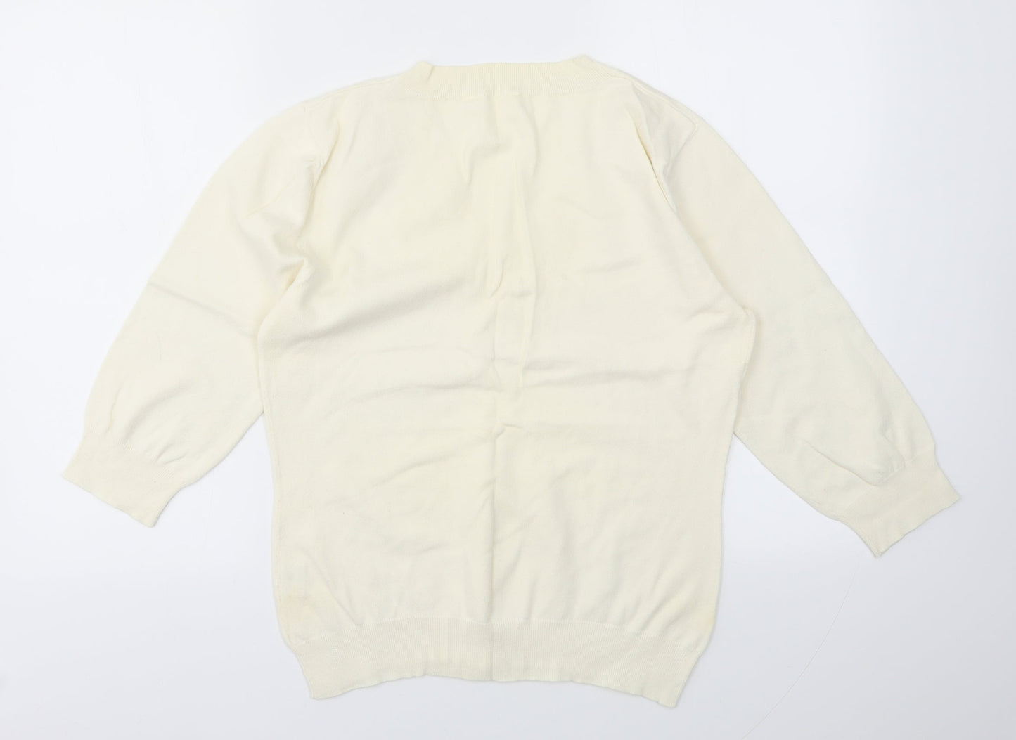 Womens UK Size M Preworn Ivory Pullover Jumper