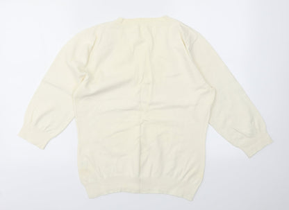 Womens UK Size M Preworn Ivory Pullover Jumper