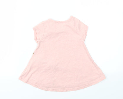 Preworn Girls Pink   Basic T-Shirt Size 24 Months