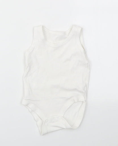 M&S Girls White   Babygrow One-Piece Size 6-9 Months