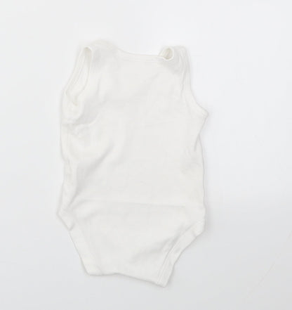 M&S Girls White   Babygrow One-Piece Size 6-9 Months