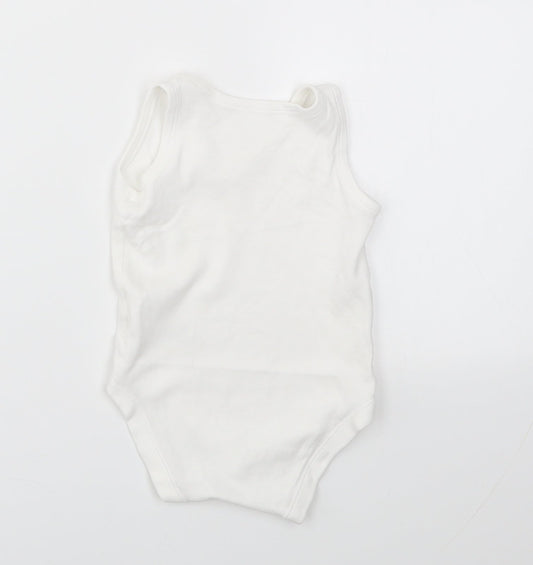 M&S Girls White   Babygrow One-Piece Size 6-9 Months