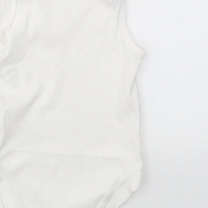 M&S Girls White   Babygrow One-Piece Size 6-9 Months