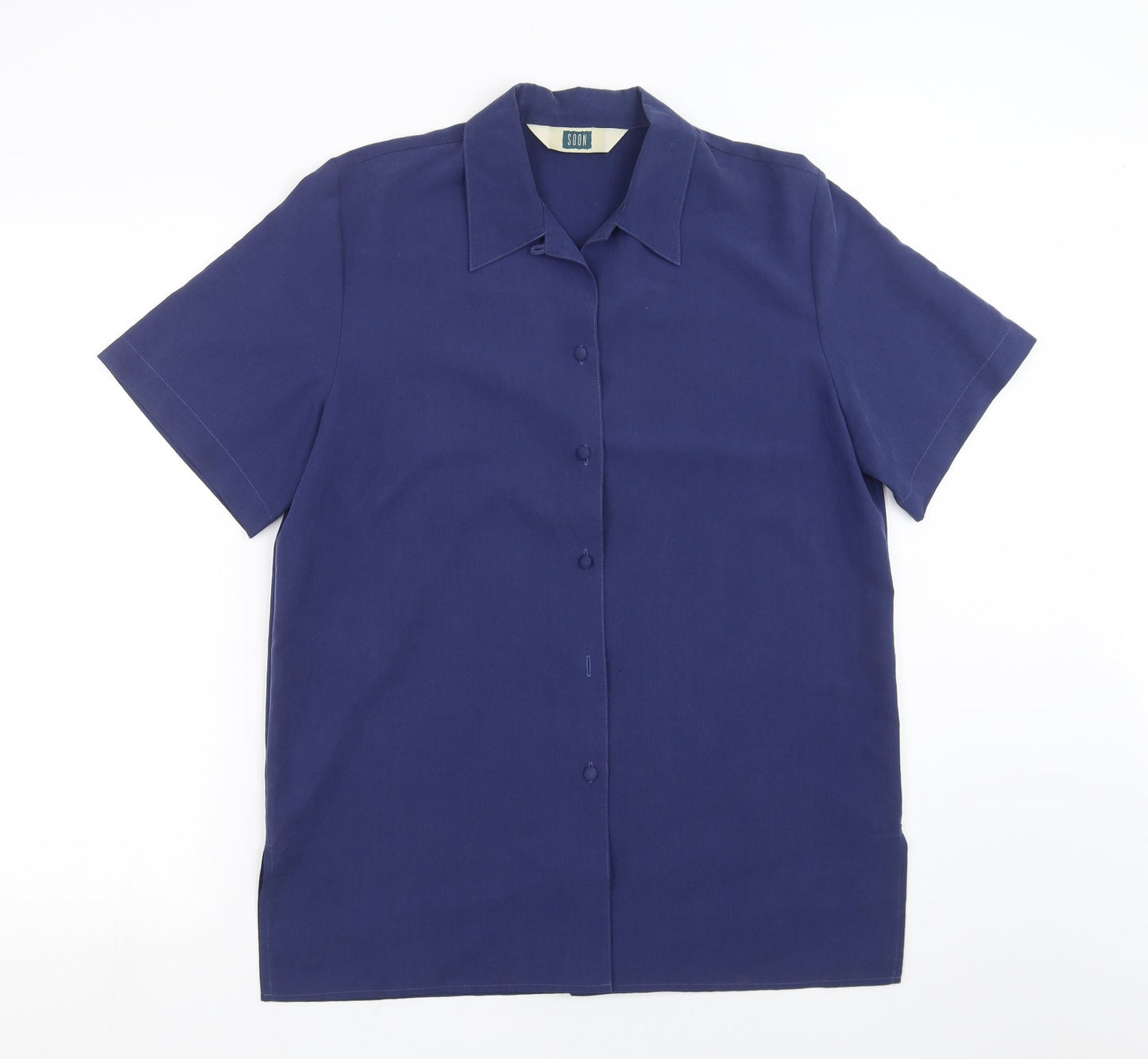 Womens UK Size 12 Soon Blue Basic Blouse