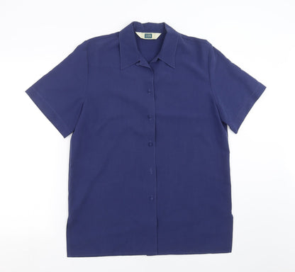 Womens UK Size 12 Soon Blue Basic Blouse