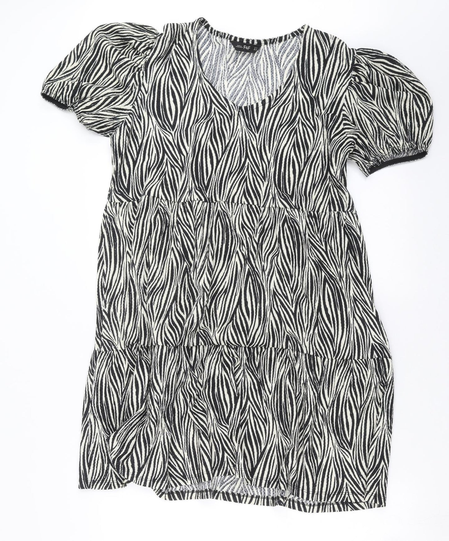 F&F Womens Beige Animal Print  T-Shirt Dress  Size 12