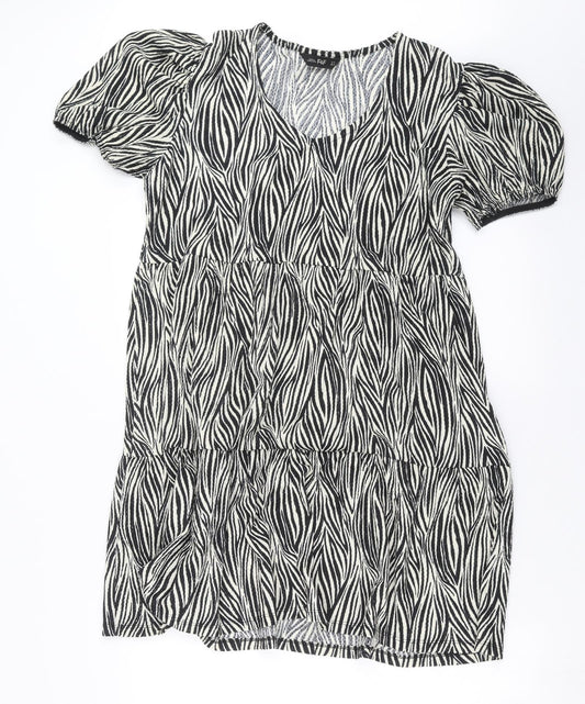 F&F Womens Beige Animal Print  T-Shirt Dress  Size 12