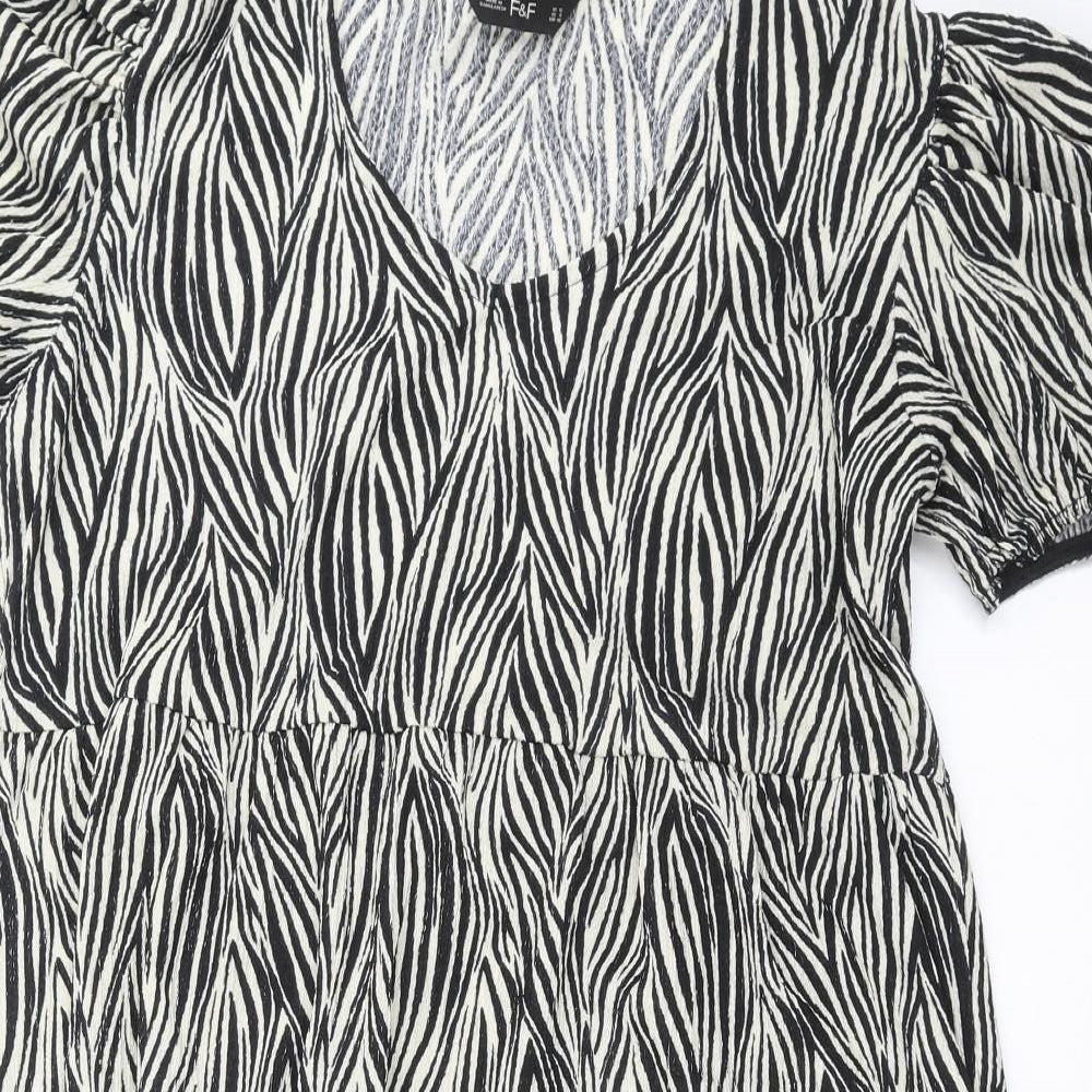 F&F Womens Beige Animal Print  T-Shirt Dress  Size 12