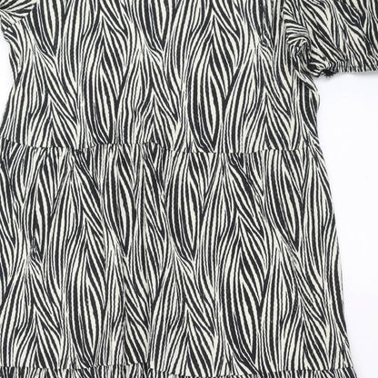 F&F Womens Beige Animal Print  T-Shirt Dress  Size 12