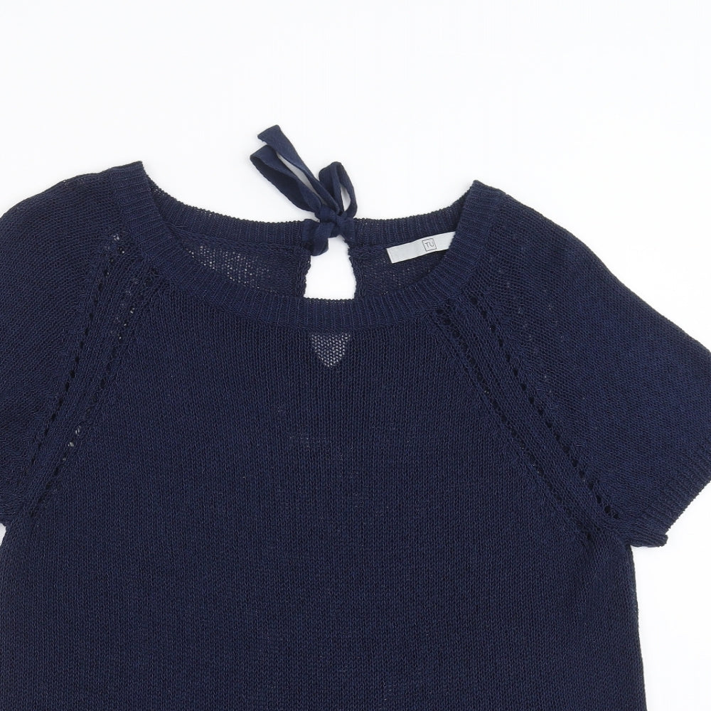 TU Womens Blue  Knit Pullover Jumper Size 16