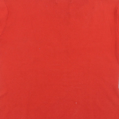 Just elegance Womens Orange Geometric Rayon Pullover Jumper Size L