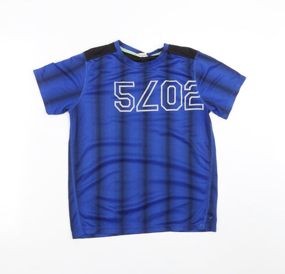 H&M Boys Blue Geometric  Basic T-Shirt Size 12-13 Years