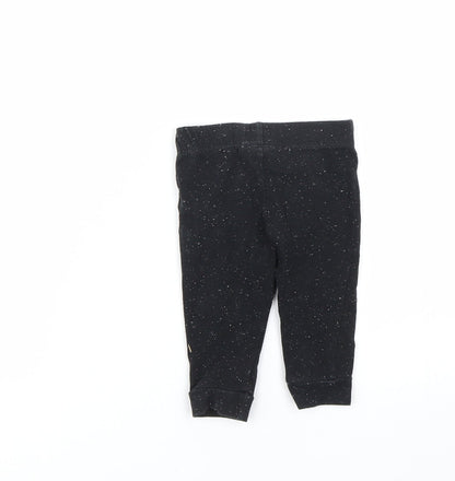F&F Girls Black Spotted  Capri Leggings Size 3-6 Months
