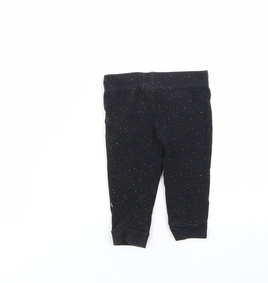 F&F Girls Black Spotted  Capri Leggings Size 3-6 Months