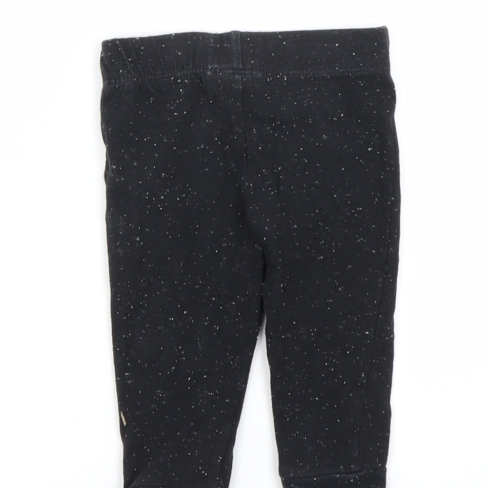 F&F Girls Black Spotted  Capri Leggings Size 3-6 Months