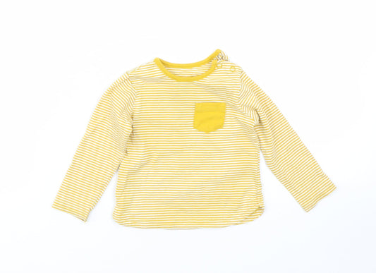 TU Girls Yellow Striped  Basic T-Shirt Size 6-9 Months
