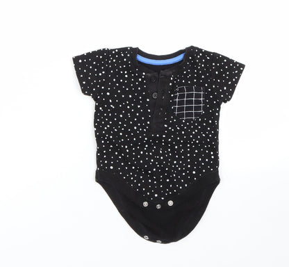 George Baby Black Spotted  Babygrow One-Piece Size 3-6 Months