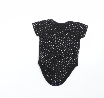 George Baby Black Spotted  Babygrow One-Piece Size 3-6 Months