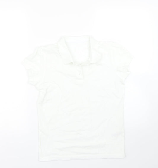 George Girls White   Basic Polo Size 10-11 Years  - PE kit