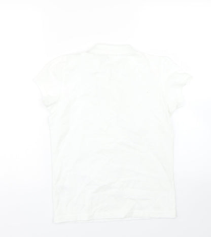 George Girls White   Basic Polo Size 10-11 Years  - PE kit