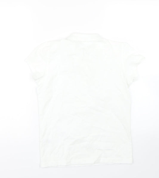 George Girls White   Basic Polo Size 10-11 Years  - PE kit