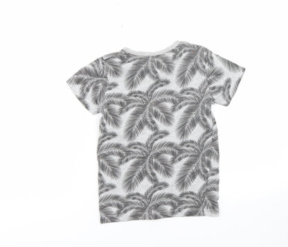 Matalan Girls Grey Floral  Basic T-Shirt Size 6 Years