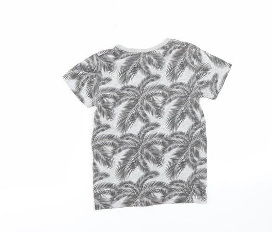 Matalan Girls Grey Floral  Basic T-Shirt Size 6 Years
