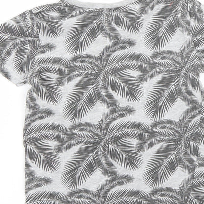 Matalan Girls Grey Floral  Basic T-Shirt Size 6 Years
